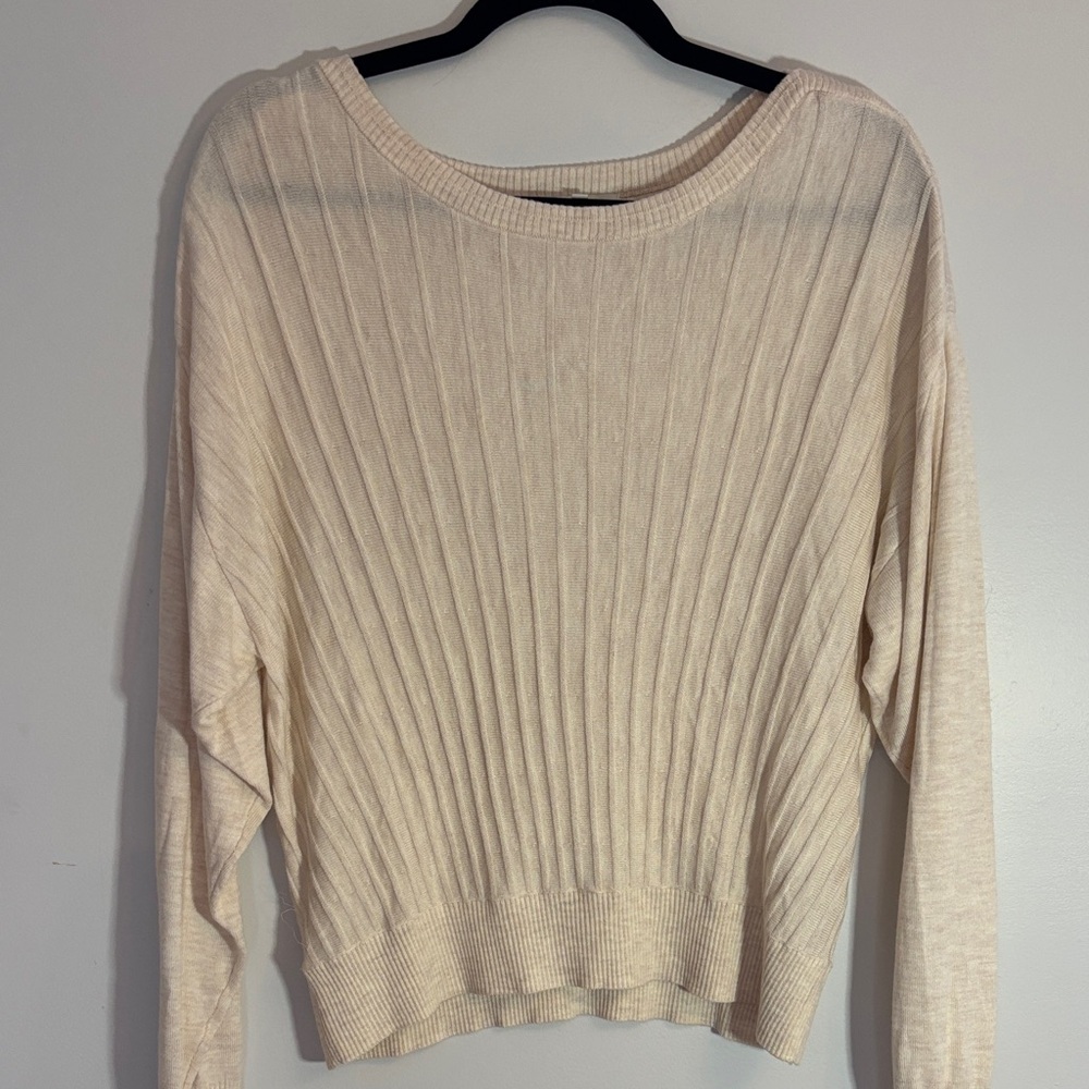 RW&Co long sleeve cream knit sweater